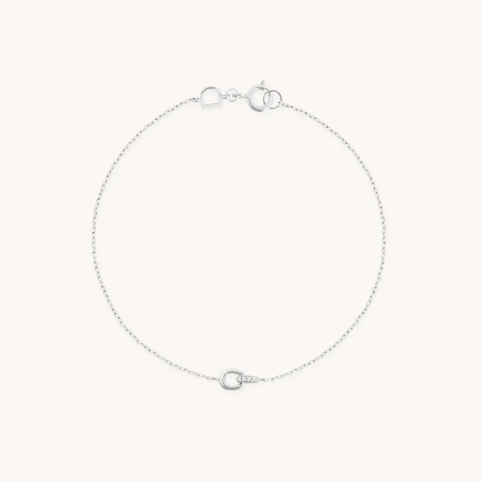 Astrid & Miyu Hardware bracelet diamant or blanc massif