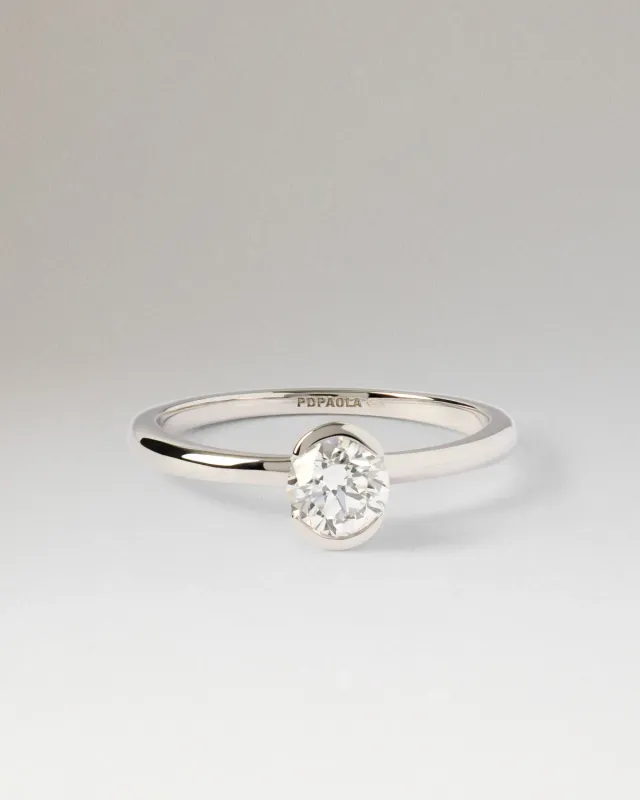PDPAOLA Grace bague solitaire or blanc diamant 0,5 ct
