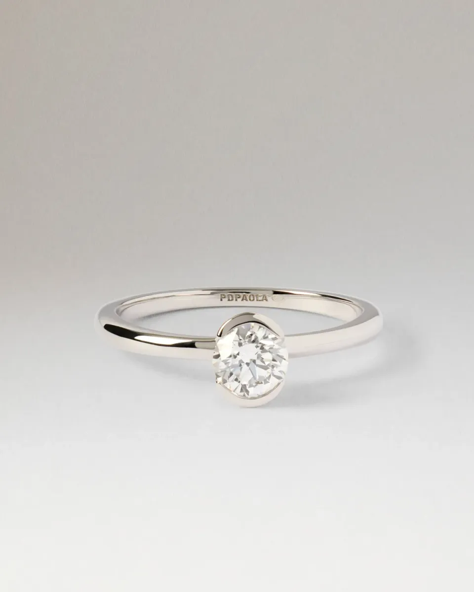 PDPAOLA Grace bague solitaire or blanc diamant 0,5 ct