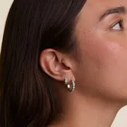 Astrid & Miyu Crystal Ridged créoles argent