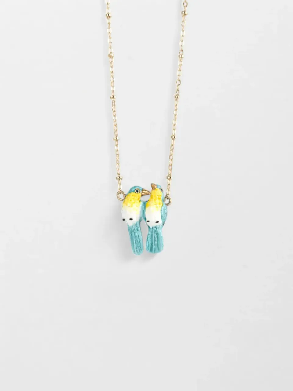 Nach Bijoux Oiseaux Amoureux collier Paruline Bleues 41,5 cm