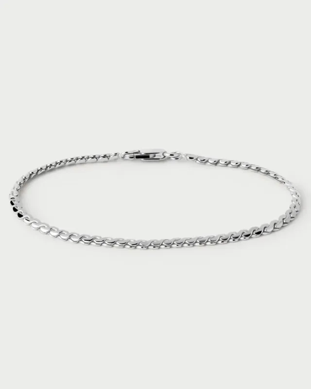 PDPAOLA Serpentine bracelet chaine argent taille S sans pierre