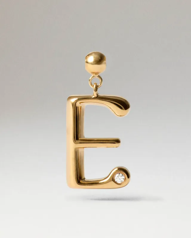 PDPAOLA Charms charm initiale E plaqué or zircon