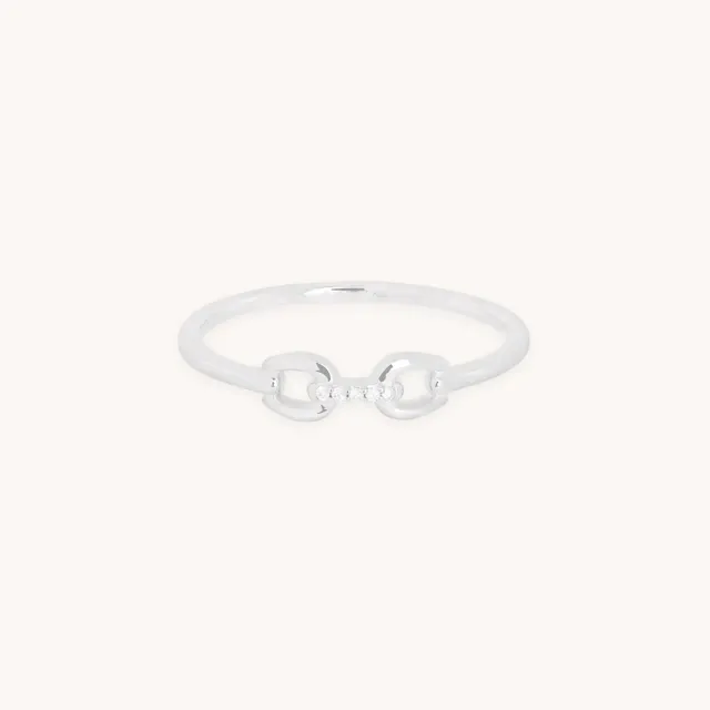 Astrid & Miyu Diamond Hardware bague or blanc diamant