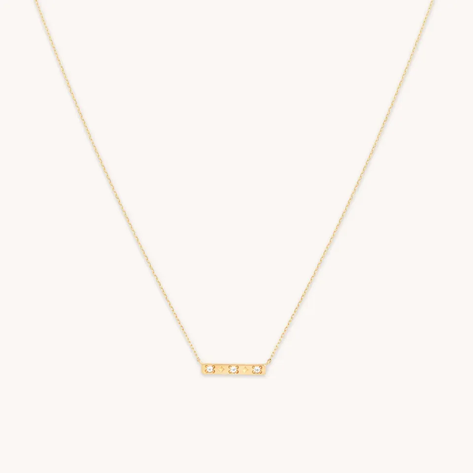 Astrid & Miyu Cosmic Star collier Topaz Bar or massif topaze