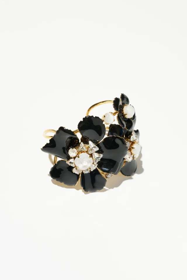 Philippe Ferrandis Black Blossom cuff noir soirée