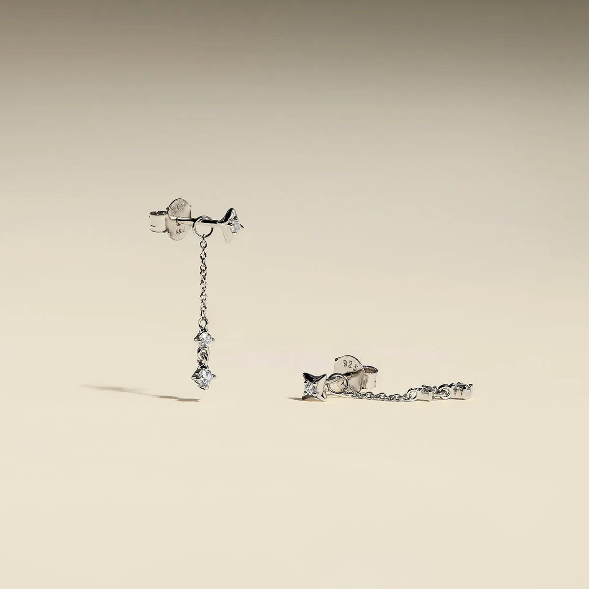 Astrid & Miyu Cosmic Star Drop boucles d'oreilles argent