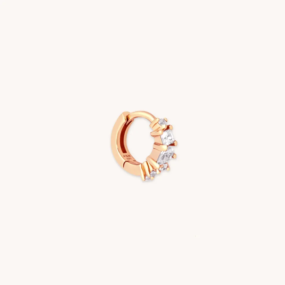 Astrid & Miyu Celestial Crystal créoles 6,5 mm or rose cristal