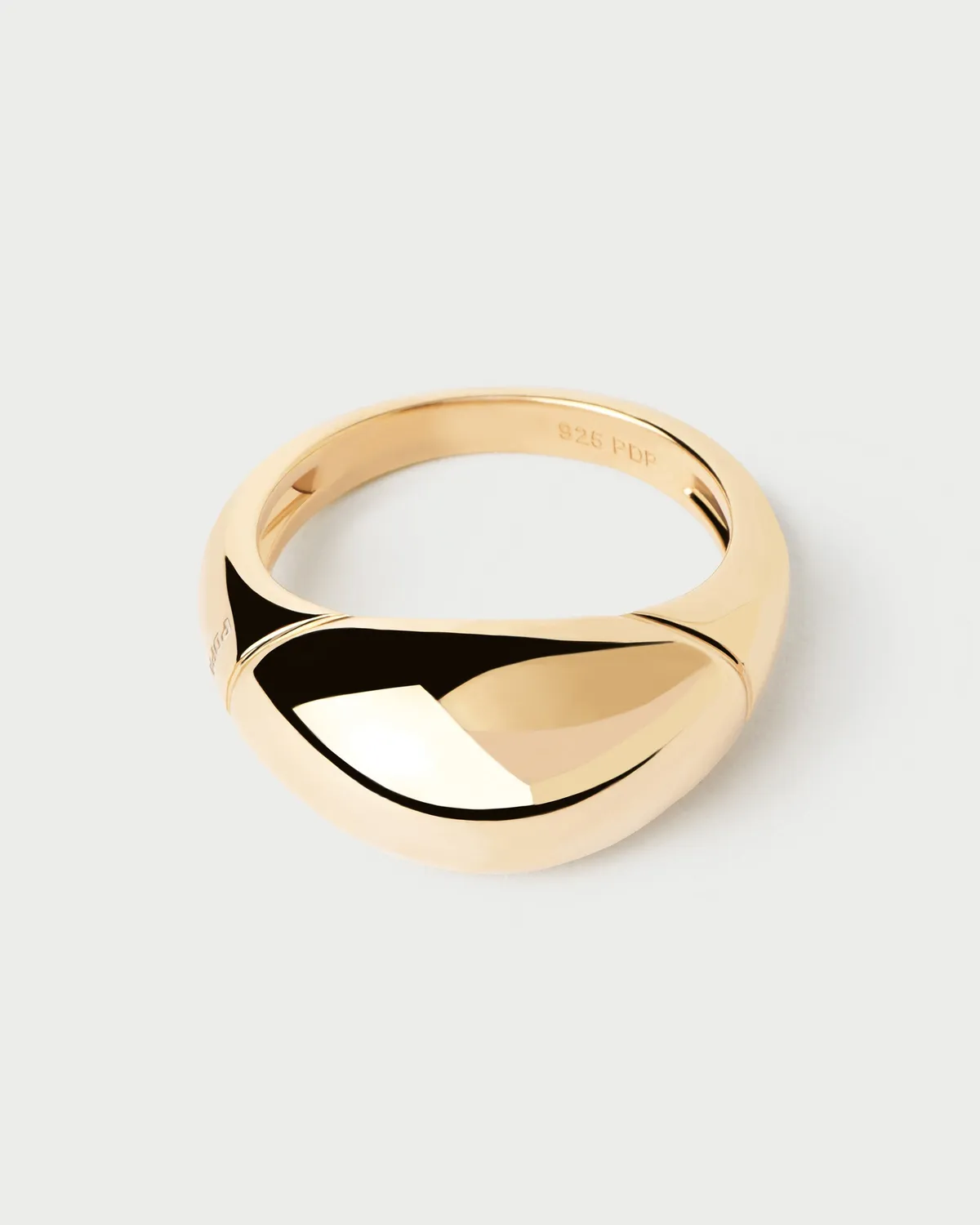 PDPAOLA Bamboo bague large dorée 10 mm taille 8