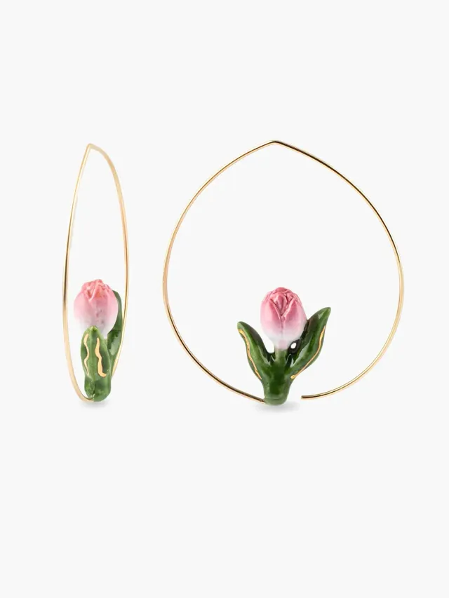 Nach Bijoux tulipe rose créoles moyennes 41 mm
