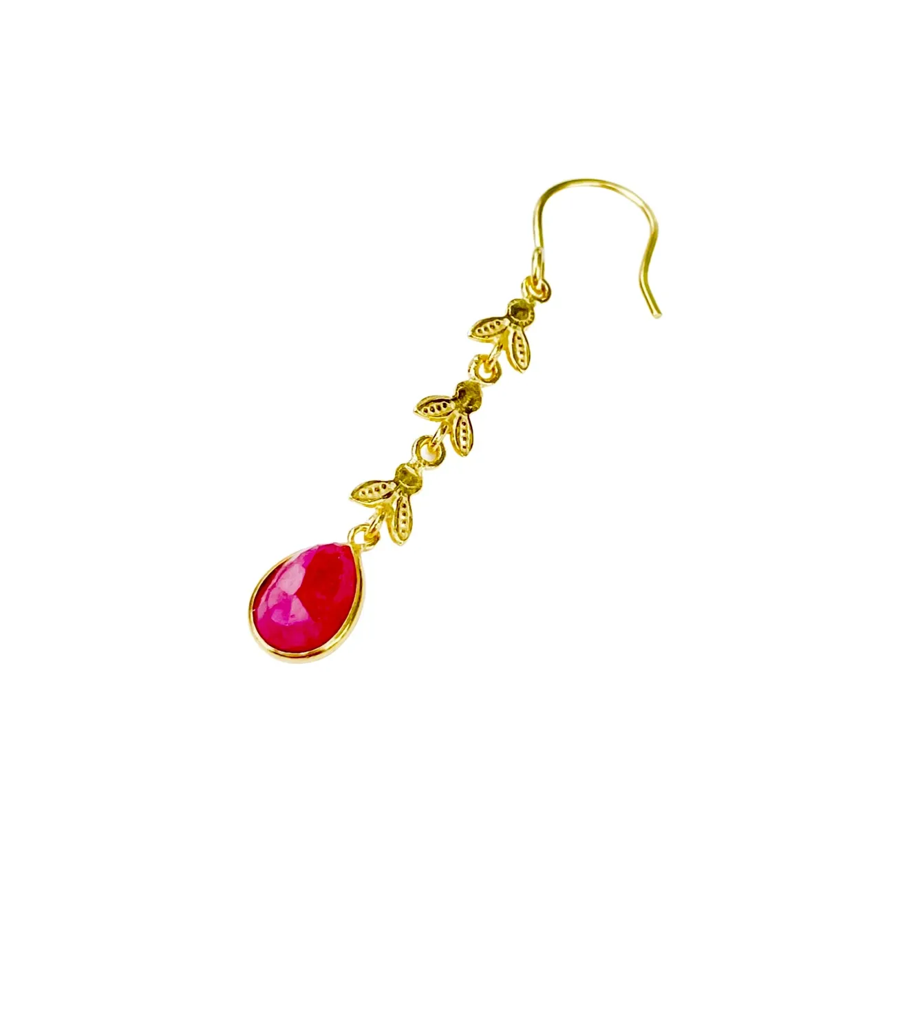 Le Fourbi de Capucine BI31b boucles d'oreilles rubis teinté