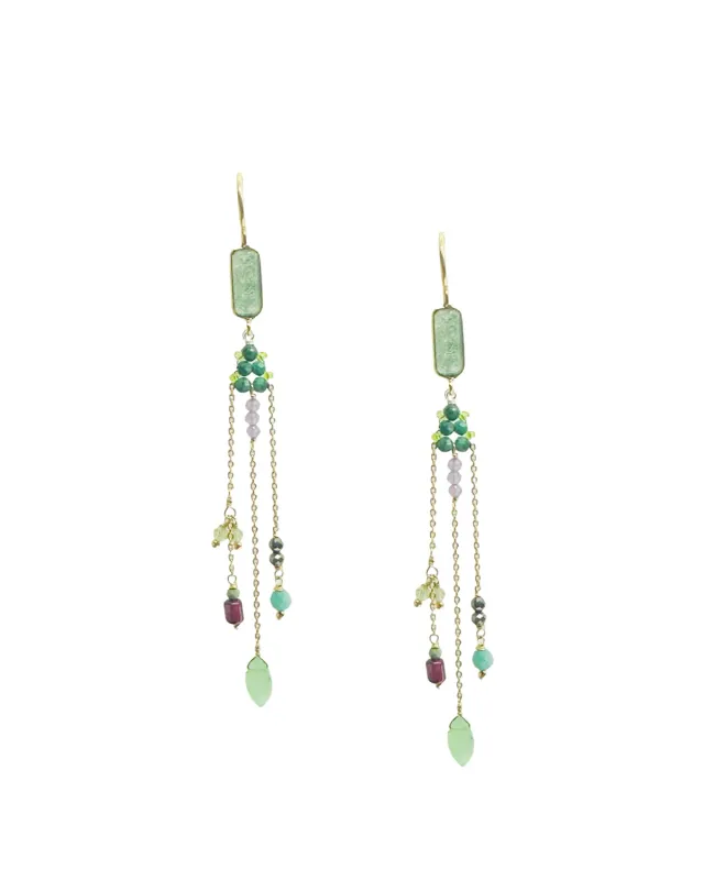 Le Fourbi de Capucine Z1 boucles laiton doré multicolores