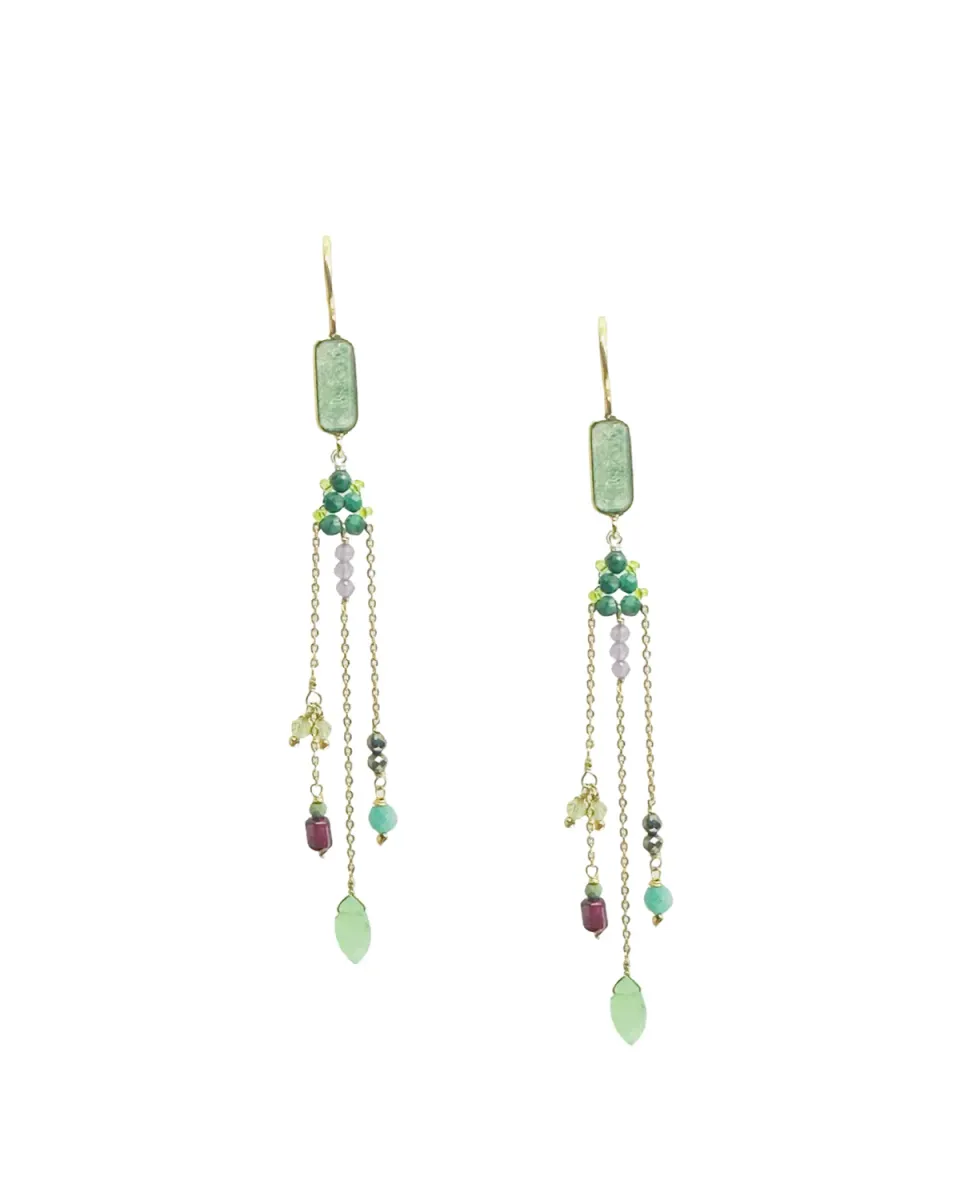 Le Fourbi de Capucine Z1 boucles laiton doré multicolores