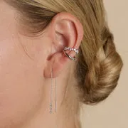 Astrid & Miyu Crystal Thread Through boucles argent cristal