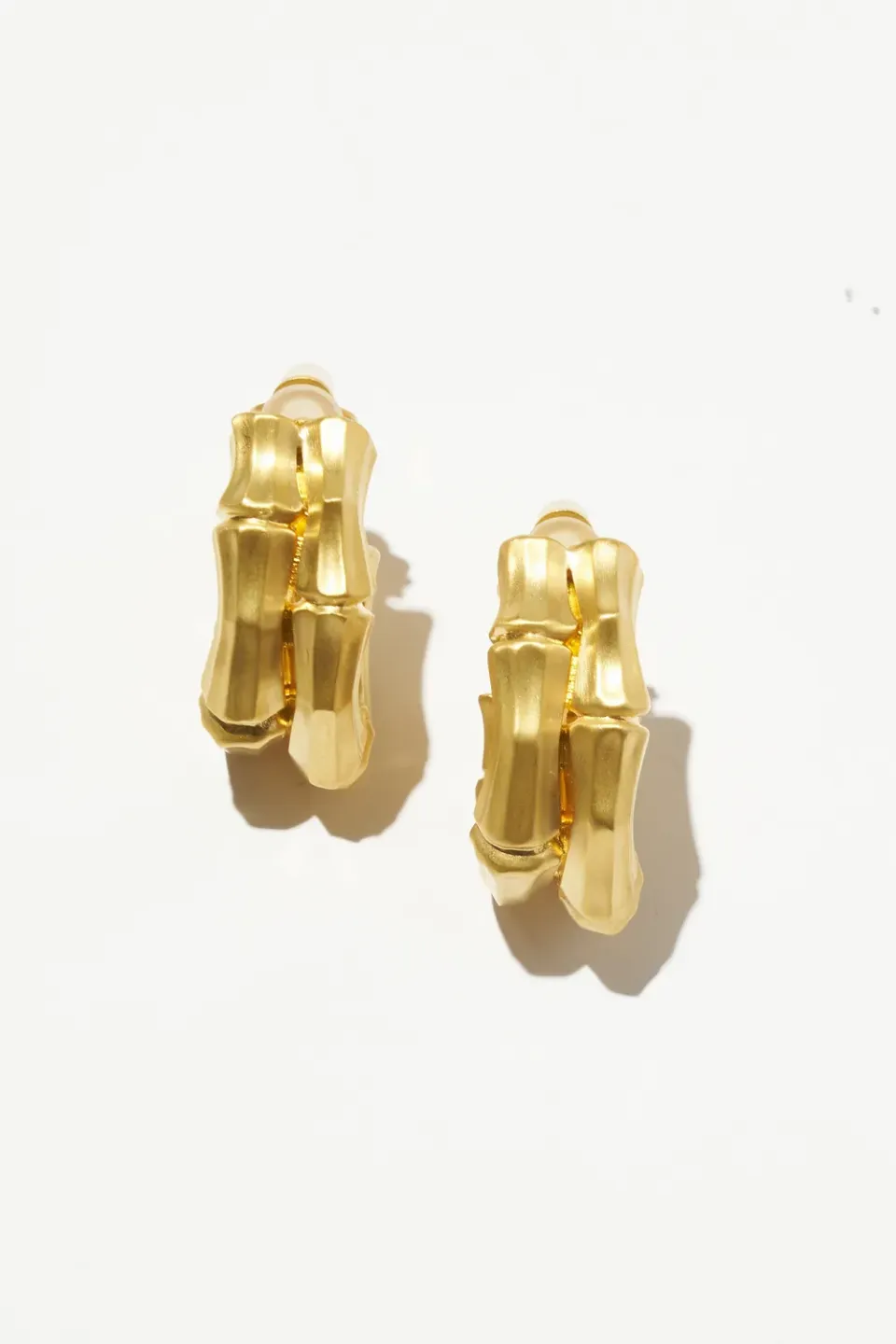 Philippe Ferrandis Bambou boucles d'oreilles clips dorées