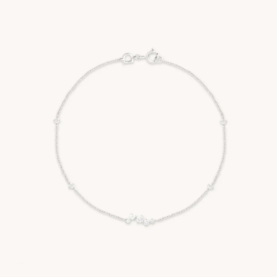 Astrid & Miyu Diamond Cluster bracelet or blanc diamant