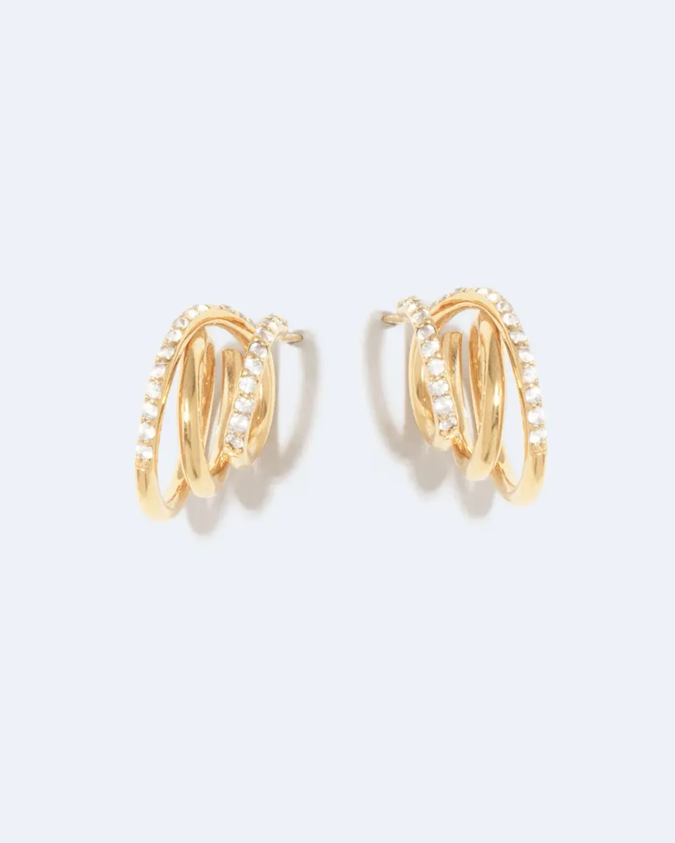 Completedworks Flow clous d'oreilles topaze blanche vermeil