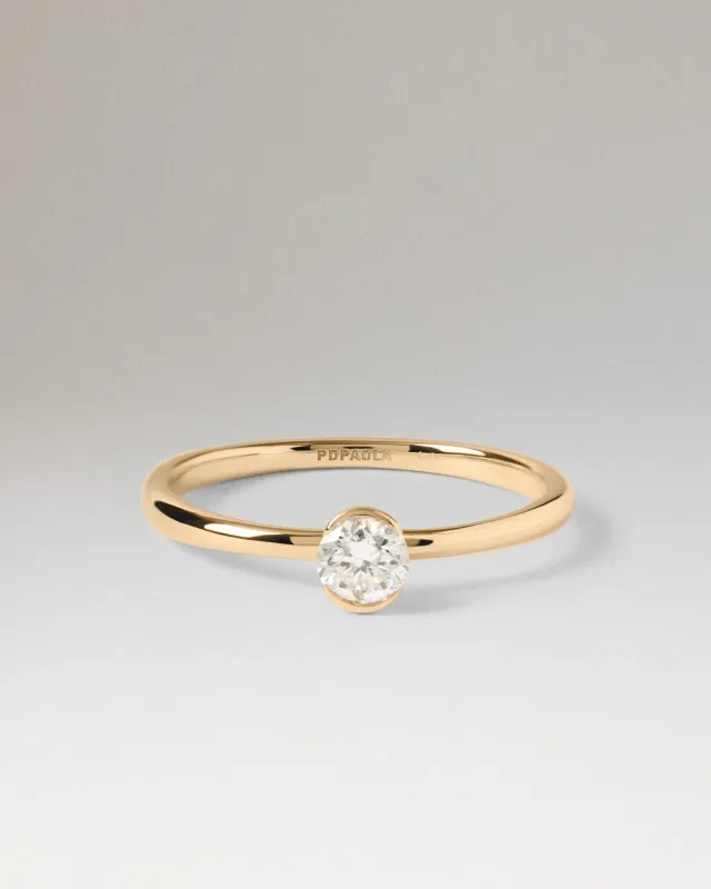 PDPAOLA Grace Mini bague solitaire diamant or 0,25 ct