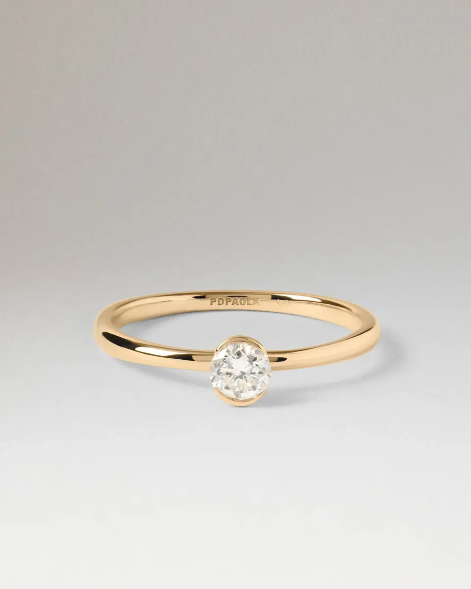 PDPAOLA Grace Mini bague solitaire diamant or 0,25 ct