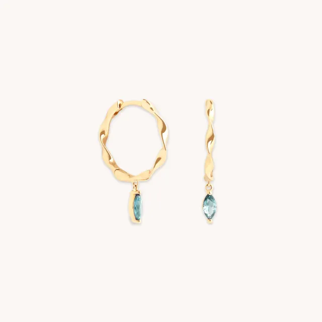 Astrid & Miyu Twist Huggies boucles or massif alexandrite