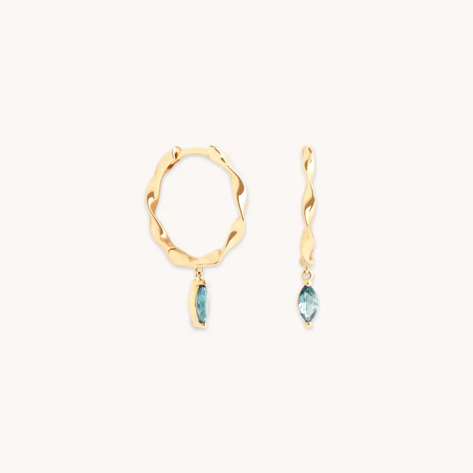 Astrid & Miyu Twist Huggies boucles or massif alexandrite