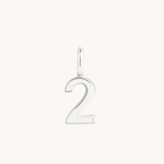 Astrid & Miyu 2 Charm 9k or blanc chiffre 2