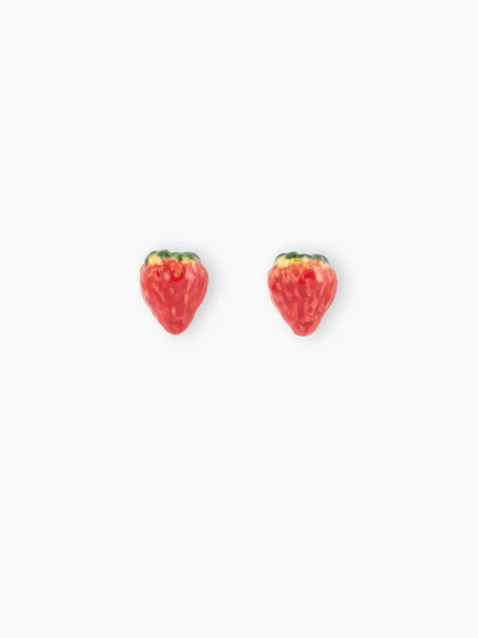 Nach Bijoux Puces fraise boucles doreilles porcelaine rouge