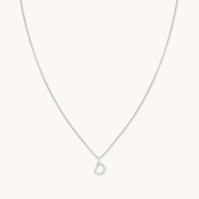 Astrid & Miyu Initial Pavé collier D argent pavé