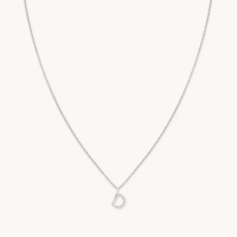 Astrid & Miyu Initial Pavé collier D argent pavé