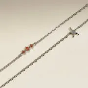 Astrid & Miyu Starfish bracelet double chaîne argent étoile