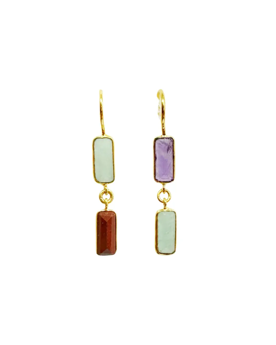 Le Fourbi de Capucine D14 boucles asymétriques améthyste