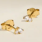 Astrid & Miyu Pear Cluster Stud clous d'oreilles dorés cristal