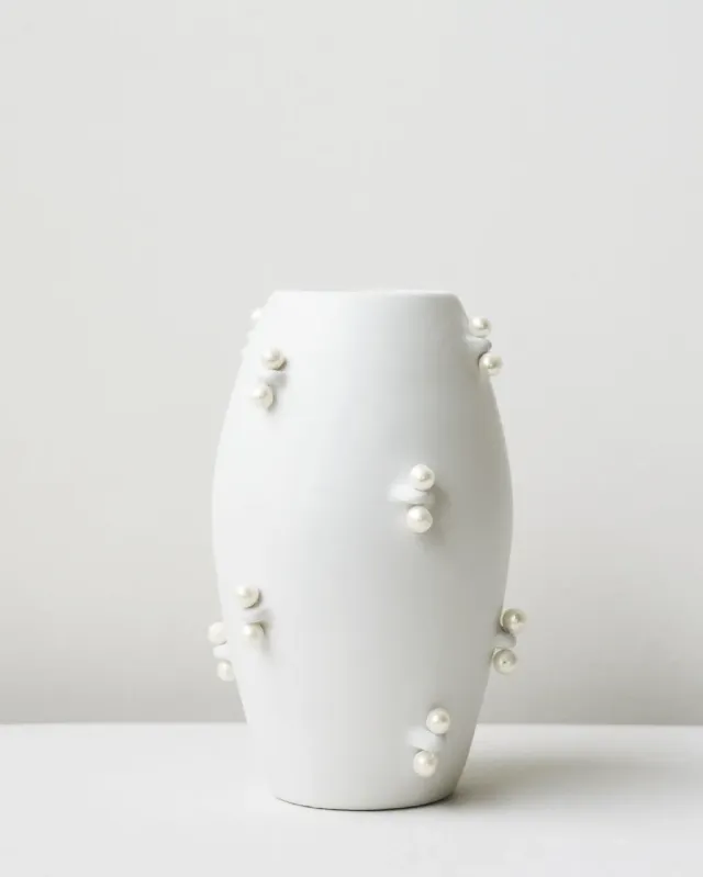 Completedworks Pinched petit vase blanc perle