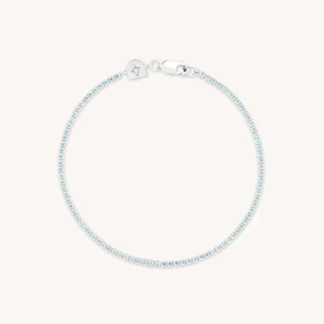 Astrid & Miyu Blue Tennis bracelet argent pierres bleues