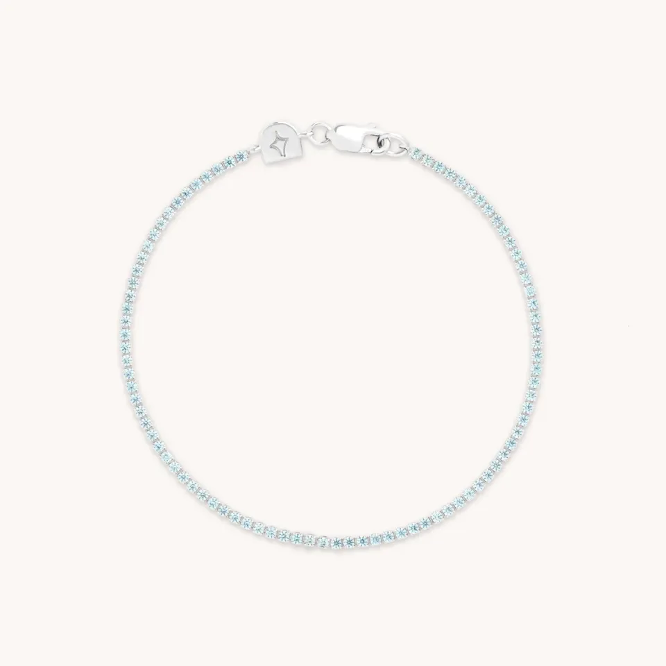 Astrid & Miyu Blue Tennis bracelet argent pierres bleues