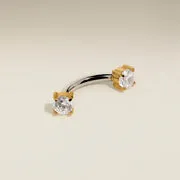 Astrid & Miyu Crystal piercing rook titane doré cristal