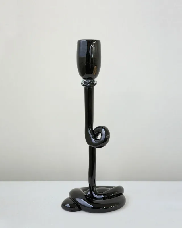 Completedworks Thaw bougeoir verre recyclé noir