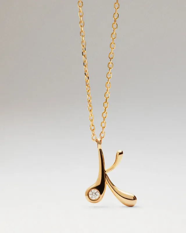 PDPAOLA Initial K collier lettre doré pendentif initial
