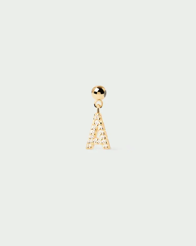 PDPAOLA Letter A charm zirconia 7 mm