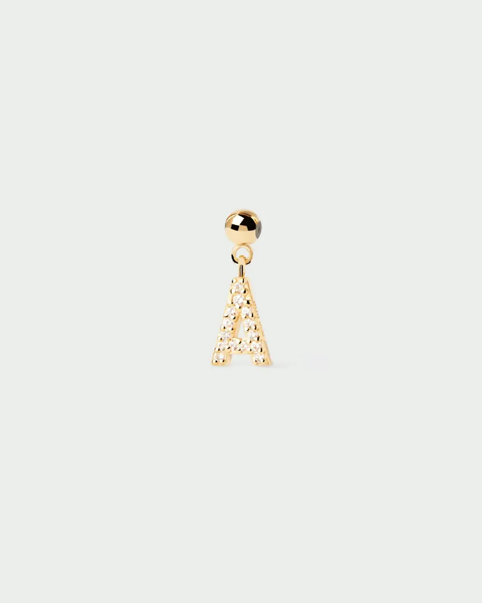 PDPAOLA Letter A charm zirconia 7 mm