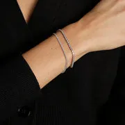 Astrid & Miyu Tennis Bracelet Stacking Set bracelet argent éclat