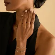 Astrid & Miyu Diamond Duo Open bague or blanc diamants