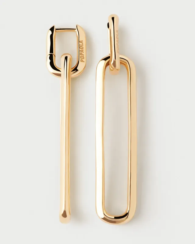 PDPAOLA Rodeo boucles pendantes dorées 60 mm