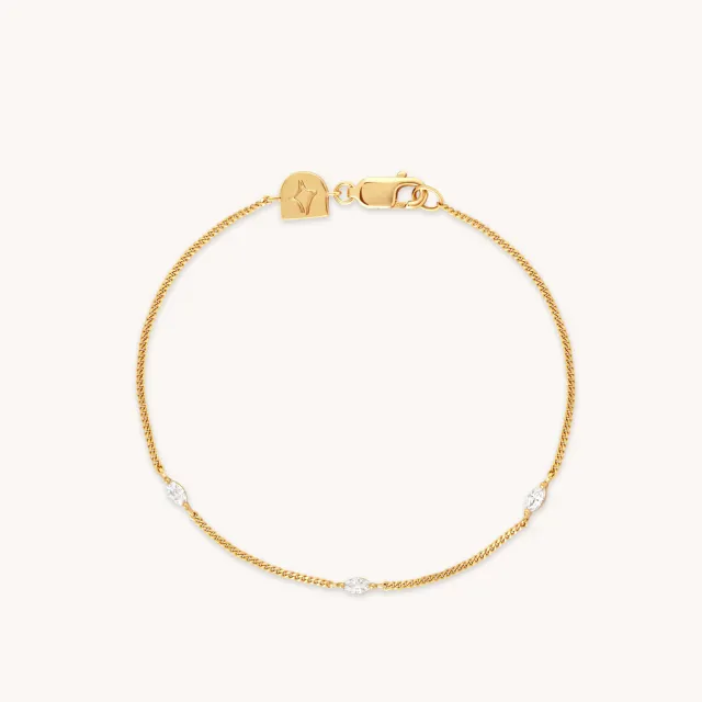 Astrid & Miyu Navette Crystal bracelet doré cristal