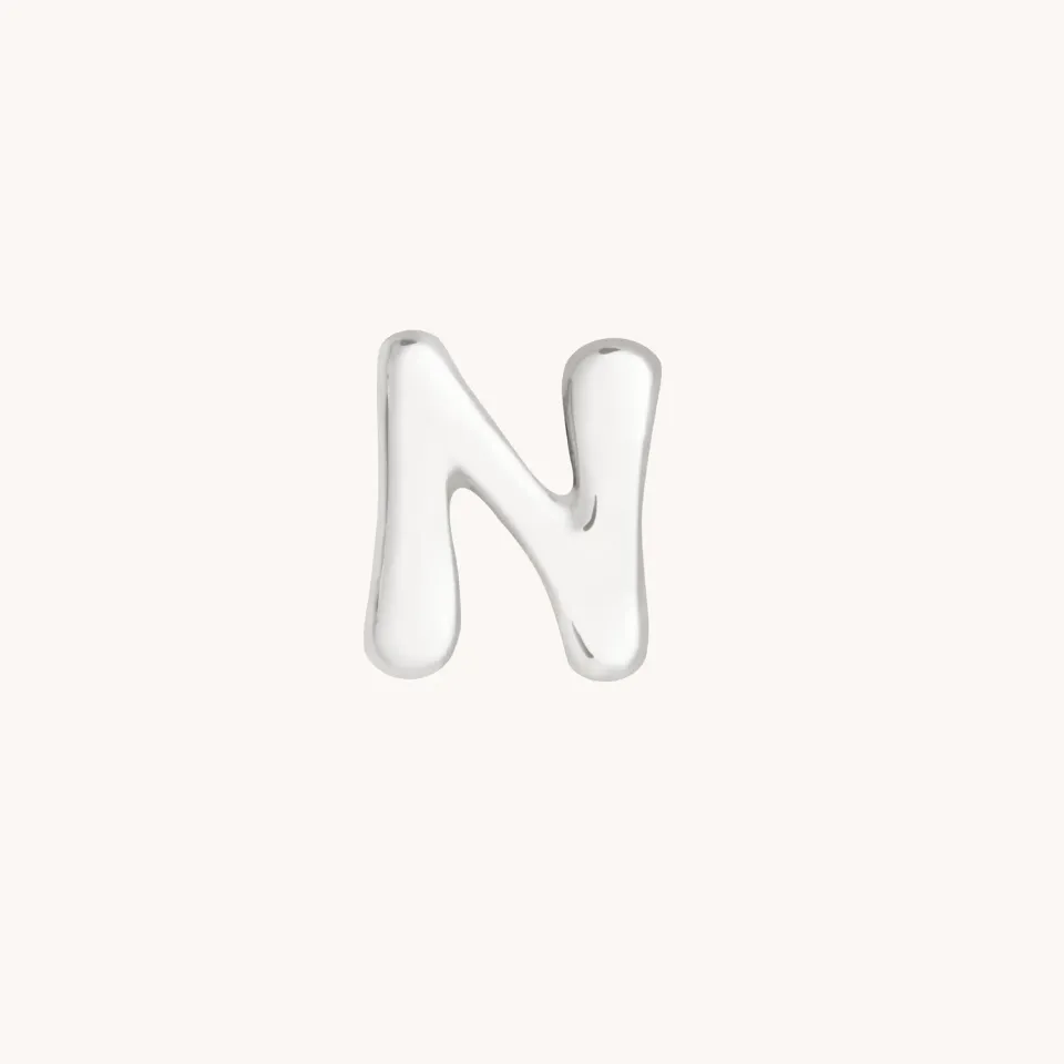 Astrid & Miyu N Initial Click Charm breloque or blanc