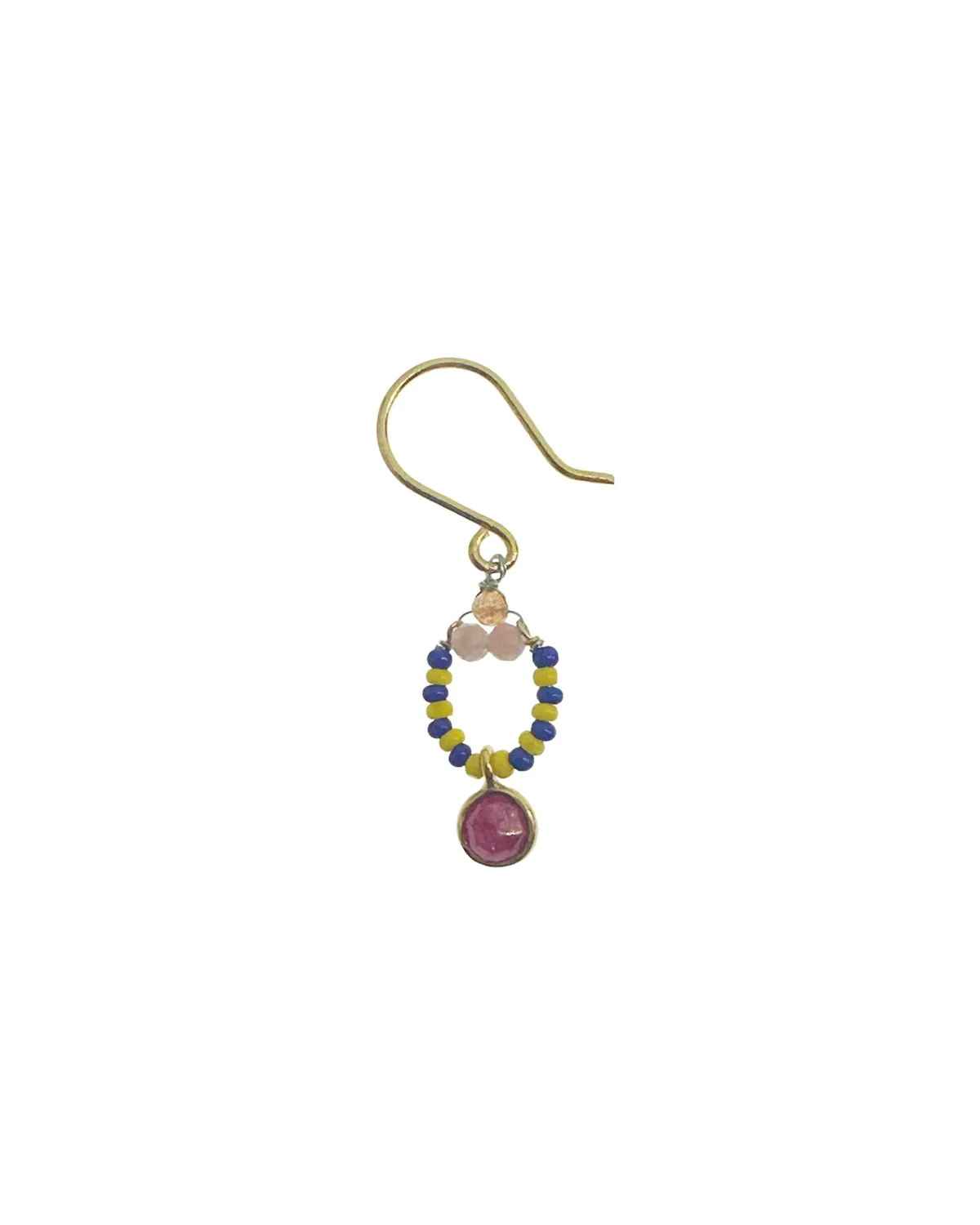 Le Fourbi de Capucine Z9 boucles d'oreilles laiton doré rubis