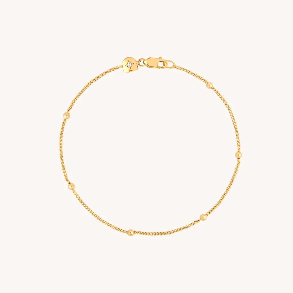Astrid & Miyu Essential Beaded bracelet doré perlé fin