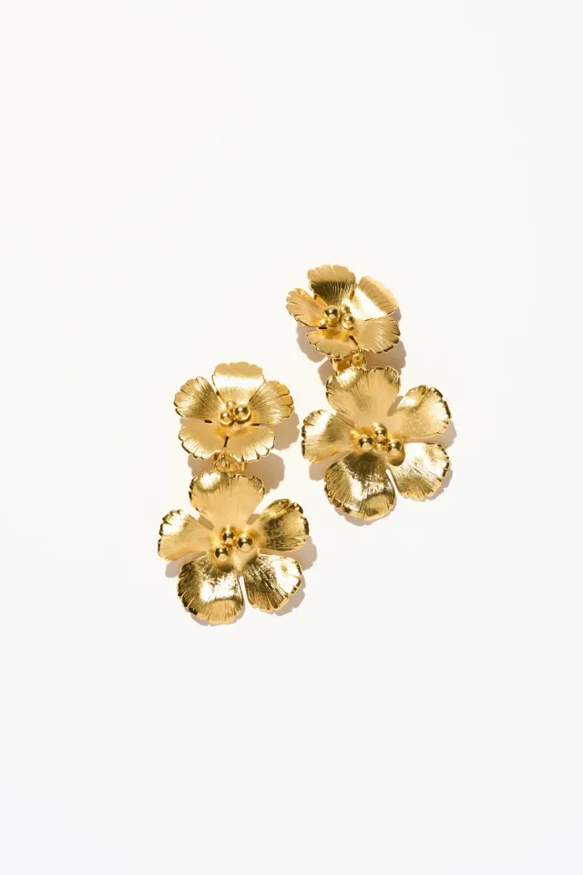Philippe Ferrandis Magnolia MAG10 boucles d'oreilles clips dorées