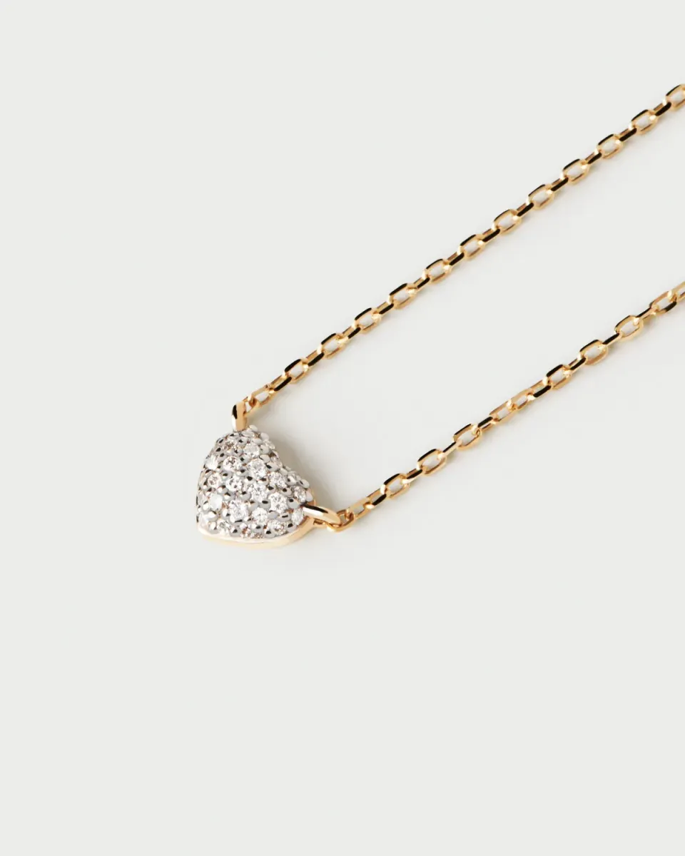 PDPAOLA Heart solitaire collier cœur diamants or jaune