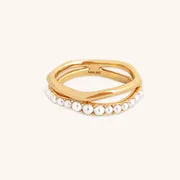 Astrid & Miyu Molten Illusion Pearl bague argent perle